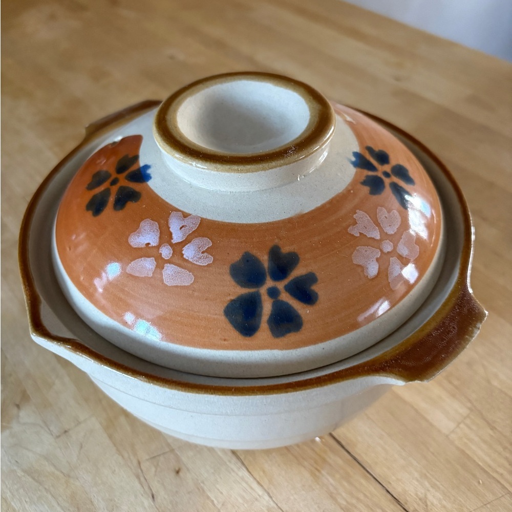 Vintage Japanese Donabe Clay Pot Maruyoshi Satoyama Earthenware Hot Pot